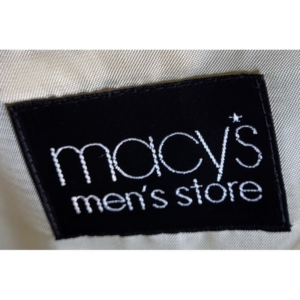 Macy's Savile Row 100% Silk Heathered Tweed Blazer Men's 40R Sand Beige 2 Button - Picture 4 of 16